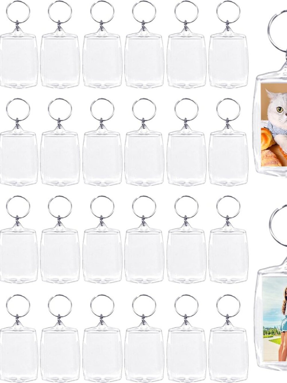 Acrylic Photo Frame Keyring,Clear Picture Keychain as Gift